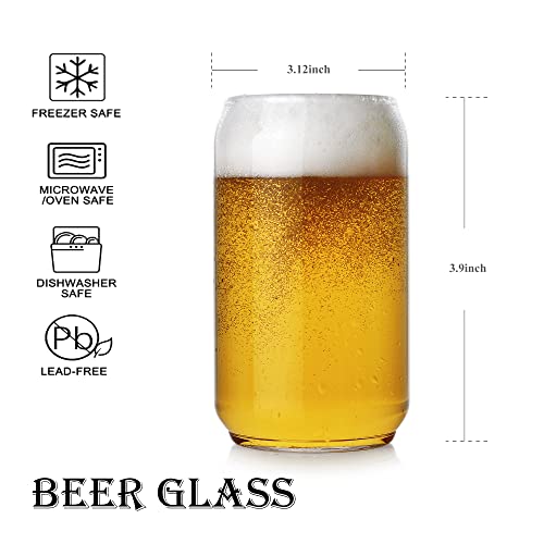 Large Beer glasses,20 oz Can Shaped Beer Glasses Set of 4,Elegant Shaped Drinking Glasses is Ideal Gift,Tumbler Beer Glasses Great for Any Drink and Any Occasion | The Storepaperoomates Retail Market - Fast Affordable Shopping