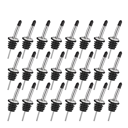 48 Pack Stainless Steel Classic Bottle Pourers Tapered Spout – Liquor Pourers with Rubber Dust Caps | The Storepaperoomates Retail Market - Fast Affordable Shopping