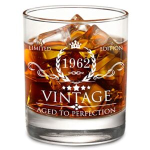 60th Birthday Gifts for Men – 60th Birthday Decorations for Men, Party Supplies – 60th Anniversary, Bday Gifts Ideas for Him, Dad, Husband, Friends – 11oz Whiskey Glass