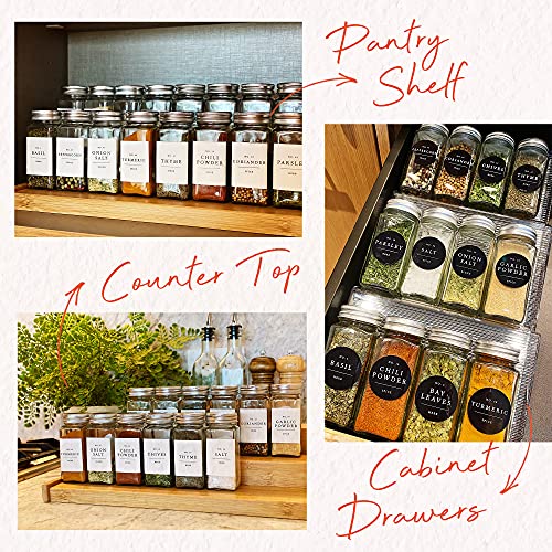 Spice Jars with Label, Glass Spice Jars Glass Empty 4 oz Glass Jars with Lids, Spice Containers with Labels, Seasoning Organizer Spice Labels, Spice Bottles Empty Glass Labels Seasoning Containers | The Storepaperoomates Retail Market - Fast Affordable Shopping