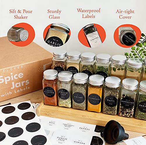 Spice Jars with Label, Glass Spice Jars Glass Empty 4 oz Glass Jars with Lids, Spice Containers with Labels, Seasoning Organizer Spice Labels, Spice Bottles Empty Glass Labels Seasoning Containers | The Storepaperoomates Retail Market - Fast Affordable Shopping