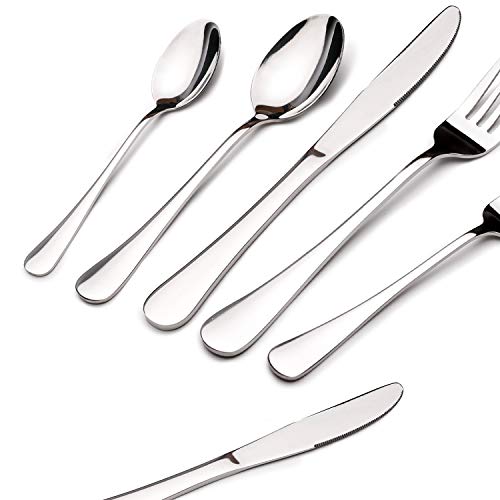 Acnusik Stainless Steel Flatware Service for 8, Utensils Cutlery Including Knife 40-Piece Silverware Set, Silver | The Storepaperoomates Retail Market - Fast Affordable Shopping
