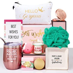 Birthday Gifts for Women Thank You Gifts Best Friends Gifts Get Well Soon Gifts Christmas Gifts Relaxing Spa Gift Baskets for Women, Mom, Wife, Sister, Nurse Friends You are Awesome Wine Tumbler Gifts