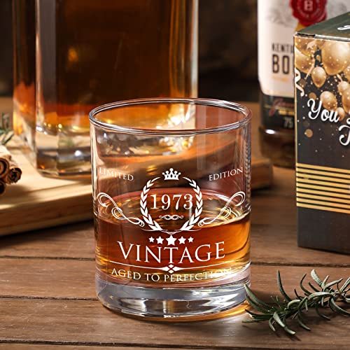 AOZITA 50th Birthday Gifts for Men Whiskey Glass with Delicate Package- 50th Birthday Decorations for Men, Party Supplies – 50th Bday Gifts Ideas for Him, Dad, Husband, Friends – 11oz Whiskey Glass | The Storepaperoomates Retail Market - Fast Affordable Shopping