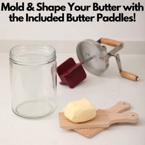 Dazey Butter Churn – Hand Crank Butter Churner- Manual Butter Maker- Beech Wood BUTTER PADDLES INCLUDED. Create Delicious Homemade Butter With Your Own Hand Crank Dazey Butter Churner (Turn N Churn) | The Storepaperoomates Retail Market - Fast Affordable Shopping