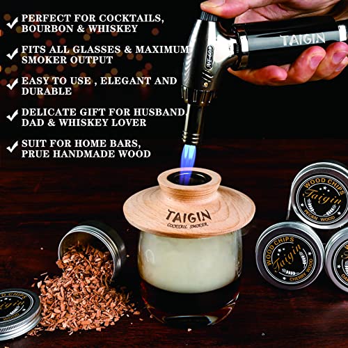 Cocktail Smoker Kit with Torch, Four Kinds of Wood Smoker Chips for Whiskey and Bourbon. Infuse Cocktails, Wine, Whiskey, Cheese, Salad and Meats. for Your Friends, Husband, Dad.（No Butane） | The Storepaperoomates Retail Market - Fast Affordable Shopping