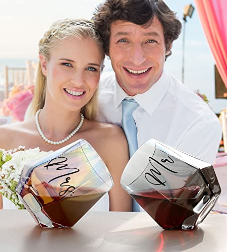 FONDBLOU Wine Glasses Gifts for Mr and Mrs, Wedding Gifts for Bride and Groom, Gifts for Bridal Shower Newlywed Engagement and Anniversary, Couples Gifts for Husband & Wife | The Storepaperoomates Retail Market - Fast Affordable Shopping