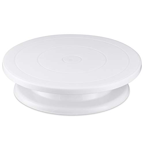 Kootek 11 Inch Rotating Cake Turntable, Turns Smoothly Revolving Cake Stand Cake Decorating Kit Display Stand Baking Tools Accessories Supplies for Cookies Cupcake (White) | The Storepaperoomates Retail Market - Fast Affordable Shopping