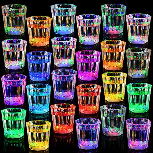 24 PCS Light Up Shot Glasses for Party Favors Adults Guests Kids Party Cups Led Shot Glasses Glow in the Dark Party Supplies Birthday Shot Glass Glowing Party Cups for Night Club,Christmas,Halloween | The Storepaperoomates Retail Market - Fast Affordable Shopping