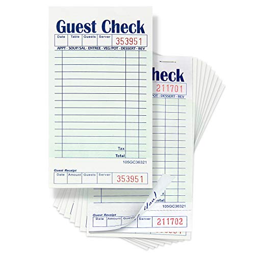 Server Note Pads [10 Books] – Guest Checks Notepad for Waiter Waitress Servers, Commercial Check Pads with Guest Receipt for Restaurants Food Order, 50 Sheets/Pad | The Storepaperoomates Retail Market - Fast Affordable Shopping