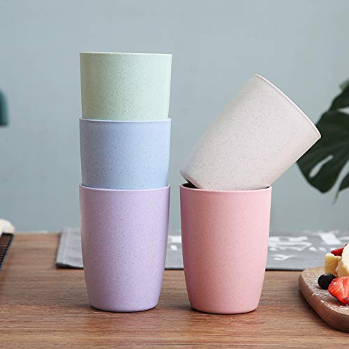 Choary Eco-friendly Unbreakable Reusable Drinking Cup for Adult(12 OZ), Wheat Straw Glasses Healthy Tumbler Set 5-Multicolor, Dishwasher Safe | The Storepaperoomates Retail Market - Fast Affordable Shopping