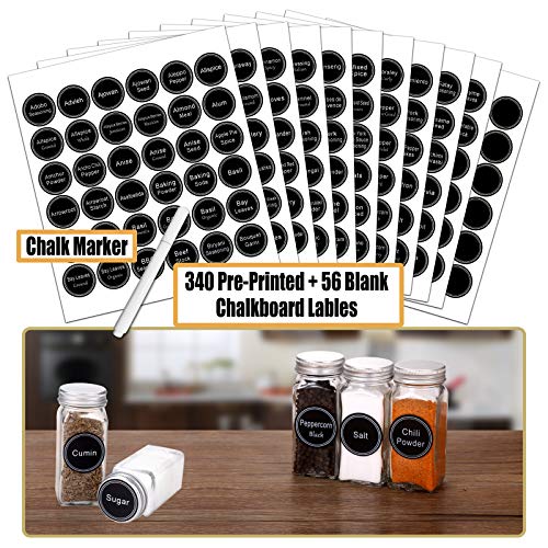 SWOMMOLY 25 Glass Spice Jars with 703 Spice Labels, Chalk Marker and Funnel Complete Set. 25 Square Glass Jars 4OZ, Airtight Cap, Pour/sift Shaker Lid | The Storepaperoomates Retail Market - Fast Affordable Shopping