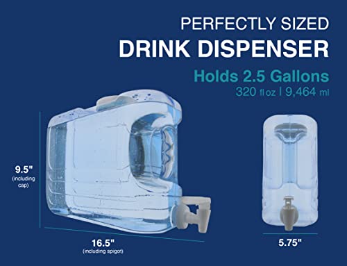 Arrow Oasis Drink Dispenser for Fridge, 2.5 Gallon – Plastic Beverage Dispenser with Spigot for Easy Dispensing – Made in the USA, BPA Free Clear Plastic – Convenient Handle, Easy-Pour Spout | The Storepaperoomates Retail Market - Fast Affordable Shopping