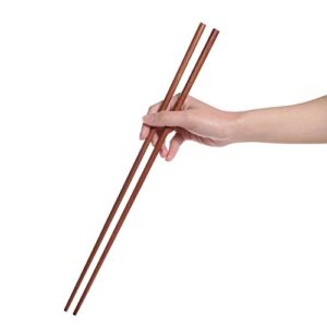 Donxote Wooden Noodles Kitchen Cooking Frying Chopsticks 16.5 Inches Brown Extra Long Set of 2 Pairs