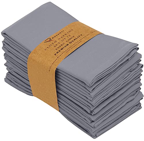 Ruvanti Kitchen Cloth Napkins 12 Pack 18X18 Inch Dinner Napkins Soft, Comfortable, Reusable Napkins, Durable Linen Napkins, Perfect Table Napkins, Charcoal Grey Napkins for Dinners, Parties & Wedding. | The Storepaperoomates Retail Market - Fast Affordable Shopping