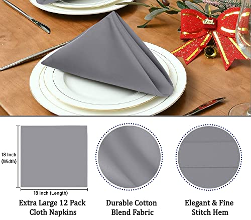 Ruvanti Kitchen Cloth Napkins 12 Pack 18X18 Inch Dinner Napkins Soft, Comfortable, Reusable Napkins, Durable Linen Napkins, Perfect Table Napkins, Charcoal Grey Napkins for Dinners, Parties & Wedding. | The Storepaperoomates Retail Market - Fast Affordable Shopping