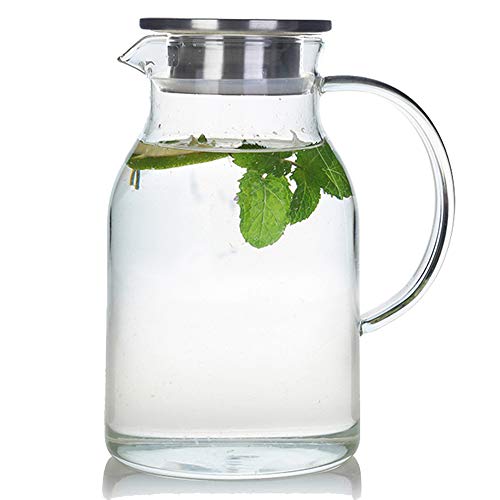 68 Ounces Glass Pitcher with Lid, Heat-resistant Water Jug for Hot/Cold Water, Ice Tea and Juice Beverage | The Storepaperoomates Retail Market - Fast Affordable Shopping