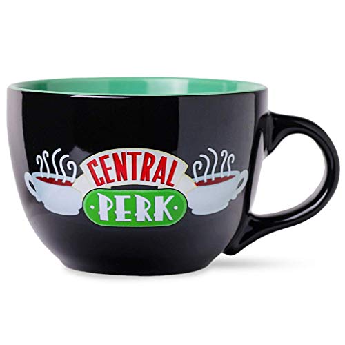 Silver Buffalo FRIENDS Central Perk Black Ceramic Mug Oversized for Coffee, Soup, 24 Ounces | The Storepaperoomates Retail Market - Fast Affordable Shopping