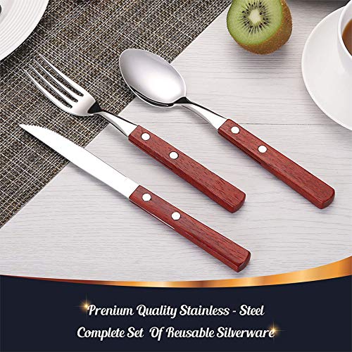 PREMIUM QUALITY Stainless Steel travel utensils with case, Healthy & Eco-Friendly 3pc Full Size Fork, Spoon, Portable Utensils Set with Case, reusable utensils with case | The Storepaperoomates Retail Market - Fast Affordable Shopping