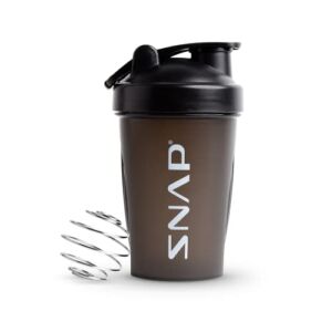 Snap Supplements Protein Shake Bottle, Smoothie Shaker & Gym Powder Bottle with Blender, Supplement Shaker, Black (14 Ounce)