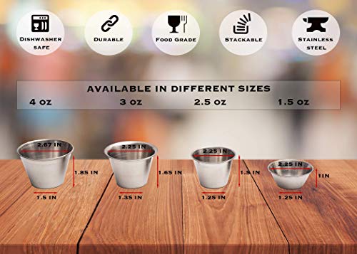 ehomeA2Z Ramekin Stainless Steel Condiment Sauce Cups Au Jus Commercial Grade 12 Pack (12, 2.5 oz) | The Storepaperoomates Retail Market - Fast Affordable Shopping
