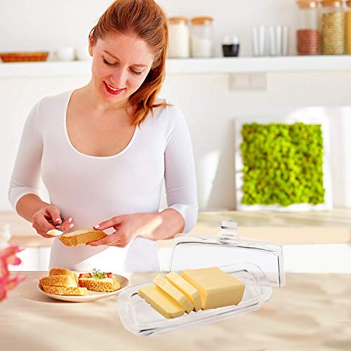 Bezrat Glass Butter Dish | Premium Butter Dish with Lid and Easy Grip Handle | Easy to Use and 100% Food Safe – Dishwasher Safe | Classic Addition | The Storepaperoomates Retail Market - Fast Affordable Shopping