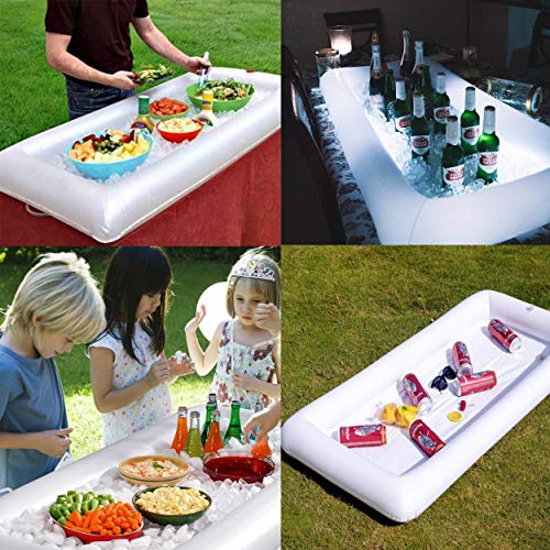 3PCS Inflatable Serving Bar, Buffet Cooler with Drain Plug – Salad Picnic Ice Food Server – Luau Pool Hawaiian Party Supplies with a Hand Pump | The Storepaperoomates Retail Market - Fast Affordable Shopping