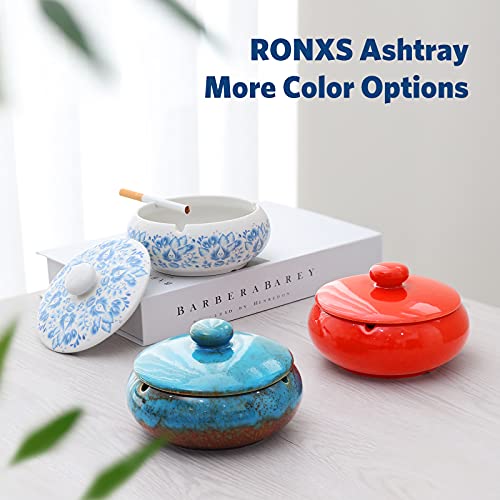 RONXS Ashtray, Outdoor Ash tray for Patio with Lid, Windproof Ashtrays for Cigarettes, Handmade Ceramic Ashtray for Home Office Indoor Decoration | The Storepaperoomates Retail Market - Fast Affordable Shopping
