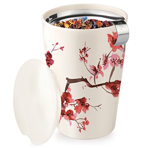 Tea Forte Kati Cup Cherry Blossoms, Ceramic Tea Infuser Cup with Infuser Basket and Lid for Steeping Loose Leaf Tea | The Storepaperoomates Retail Market - Fast Affordable Shopping