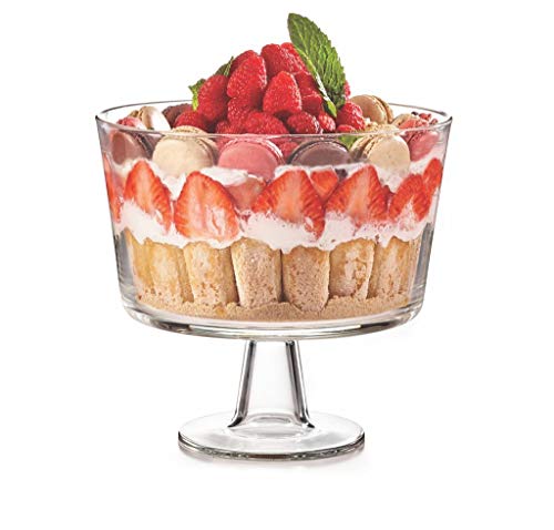 Royalty Art European Trifle Bowl with Pedestal, Round Dessert Display Stand for Laying Cakes, Pastries or Baked Goods, Modern Design with Crystal-Clear Glass, X Quart | The Storepaperoomates Retail Market - Fast Affordable Shopping