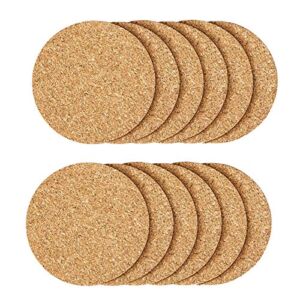 12 Pcs Cork Coaster for Drink , Absorbent Heat Resistant Reusable Tea or Coffee Coaster, Blank Coasters for Crafts,Warm Gifts Cork Coasters for Relatives and Friends.