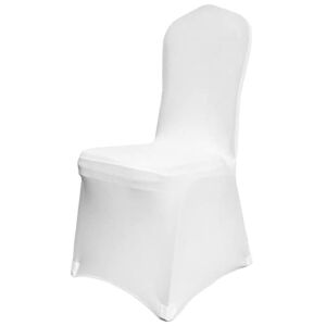 VEVOR 50 Pcs White Chair Covers Polyester Spandex Chair Cover Stretch Slipcovers for Wedding Party Dining Banquet Flat-Front Chair Covers