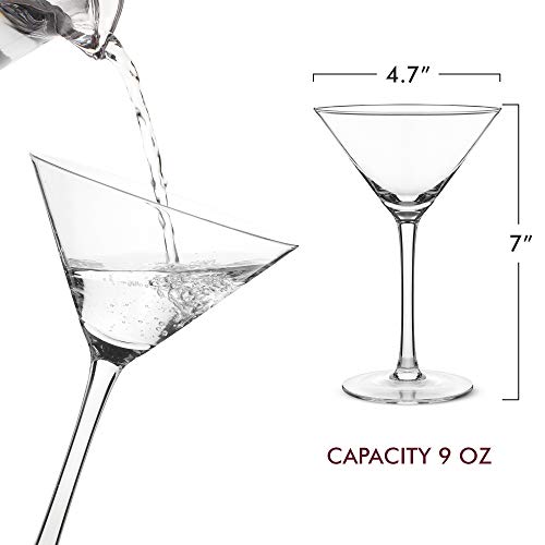 ELIXIR GLASSWARE Martini Glasses Set of 4 – Hand Blown Crystal Martini Glasses with Stem – Elegant Cocktail Glasses for Bar, Martini, Cosmopolitan, Manhattan, Gimlet, Pisco Sour 9oz, Clear | The Storepaperoomates Retail Market - Fast Affordable Shopping