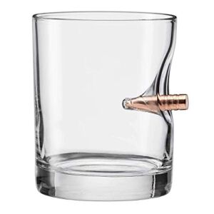 The Original BenShot Bullet Rocks Glass with Real .308 Bullet – 11oz | Made in the USA