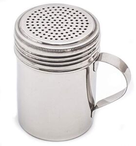 EHOMEA2Z Stainless Steel Dredge Shaker 10 Oz Ideal For Salt, Spice, Sugar, Flour (1, 10 oz With Handle)