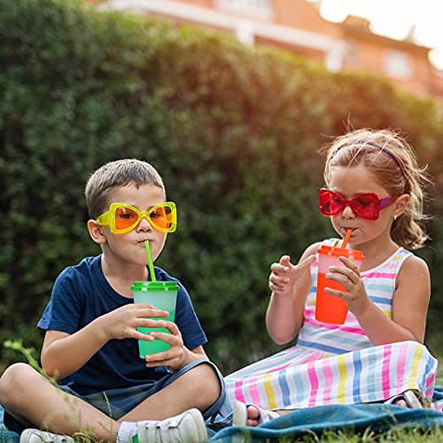 Color Changing Cups with Straws & Lids: 12oz Kids Cold Water Drinking Cups 10 Pcs Reusable Plastic Tumbler Bulk | The Storepaperoomates Retail Market - Fast Affordable Shopping