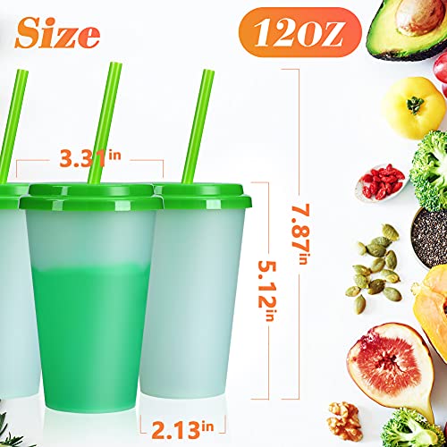 Color Changing Cups with Straws & Lids: 12oz Kids Cold Water Drinking Cups 10 Pcs Reusable Plastic Tumbler Bulk | The Storepaperoomates Retail Market - Fast Affordable Shopping
