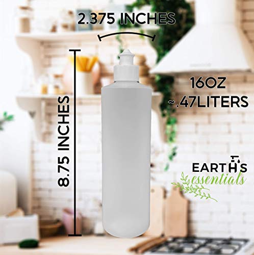 2 Pack Refillable 16 Ounce HDPE Squeeze Bottles With Push/Pull Button Top Dispenser Caps-Great For Lotions, Shampoos, Conditioners and Massage Oils From Earth’s Essentials (White Cap) | The Storepaperoomates Retail Market - Fast Affordable Shopping