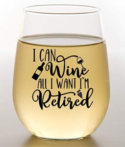 Funny Retirement Gift Wine Glass For Women – Humorous Gifts For Retired Coworkers – Unique Wine Glass With Funny Saying – Happy Retirement Gifts