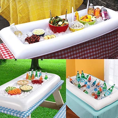 2 PCS Inflatable Serving/Salad Bar Tray Food Drink Holder – BBQ Picnic Pool Party Buffet Luau Cooler,with a drain plug | The Storepaperoomates Retail Market - Fast Affordable Shopping