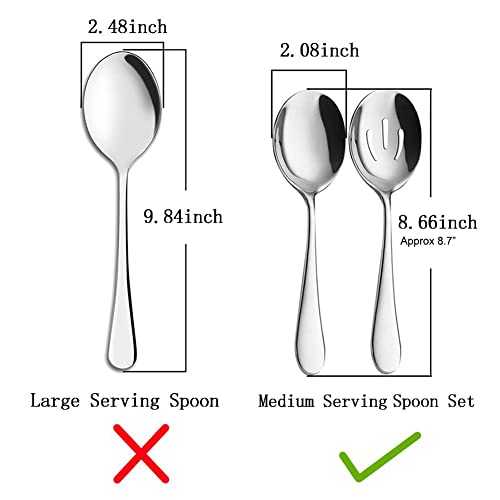 Serving Spoons x 3, Slotted Spoons x 3, AOOSY 8.7 inches Utility Advanced Performance Skimmer Perforated, 8 3/4″ Stainless Steel Serving Spoons Set for Buffet Can Banquet Cooking Kitchen Basics | The Storepaperoomates Retail Market - Fast Affordable Shopping