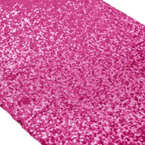 12×108-Inch Hot Pink Sparkly Sequin Table Runner Glitz Sequin Table Runner for Wedding Part/Event Linen (Hot Pink)