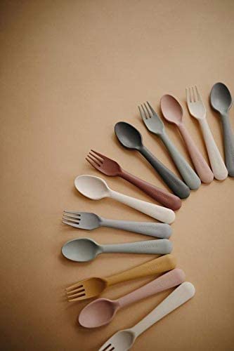 mushie Flatware Fork and Spoon Set For Kids | Made in Denmark (Blush) | The Storepaperoomates Retail Market - Fast Affordable Shopping