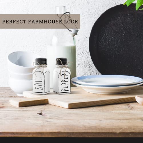 Beautiful Farmhouse Salt and Pepper Shakers Set – Easy To Use Shakers with Stainless Steel Lids Look Fabulous on Your Table Or Countertop – The Perfect Match To Your Kitchen Decor | The Storepaperoomates Retail Market - Fast Affordable Shopping