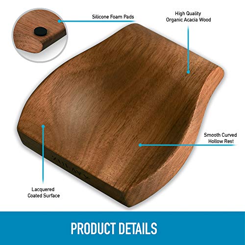 Zulay Acacia Wood Spoon Rest For Kitchen – Smooth Wooden Spoon Holder For Stovetop With Non Slip Silicone Feet – Perfect Holder For Spatulas, Spoons, Tongs & More | The Storepaperoomates Retail Market - Fast Affordable Shopping