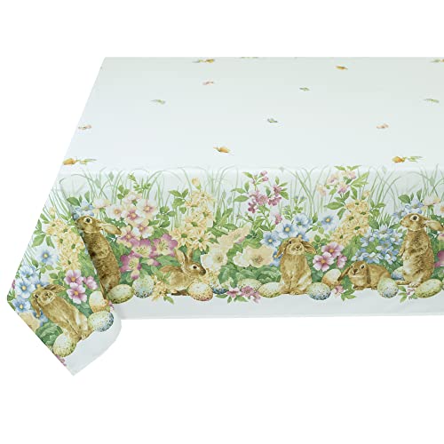 Benson Mills Easter Spillproof Fabric Tablecloth, Indoor/Outdoor Use, for Easter and Spring (Blooming Bunnies, 70″ Round) | The Storepaperoomates Retail Market - Fast Affordable Shopping