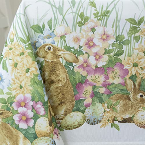 Benson Mills Easter Spillproof Fabric Tablecloth, Indoor/Outdoor Use, for Easter and Spring (Blooming Bunnies, 70″ Round) | The Storepaperoomates Retail Market - Fast Affordable Shopping