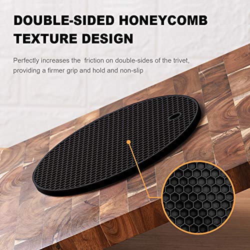4 Pcs Trivets for Hot Dishes, Kitchen Heat Resistant Silicone Trivet, Extra Thick, Large, Non Slip (1. Black) | The Storepaperoomates Retail Market - Fast Affordable Shopping