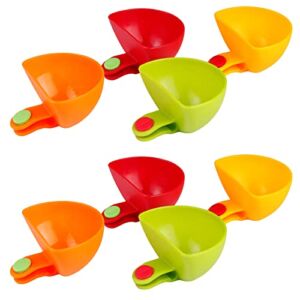 Dip Clip Bowl Plate Holder -8pcs Color Plastic Dish Chip And Dip Serving Set For Spice Tomato Sauce Salt Veggie Vinegar Ketchup Chips – Chip Clips Holders Cup Paper Plate Holder Condiment Cups Dipping