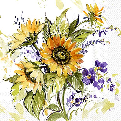 Boston International IHR 3-Ply Paper Napkins, 20-Count Cocktail Size, Sunflower Bunch | The Storepaperoomates Retail Market - Fast Affordable Shopping